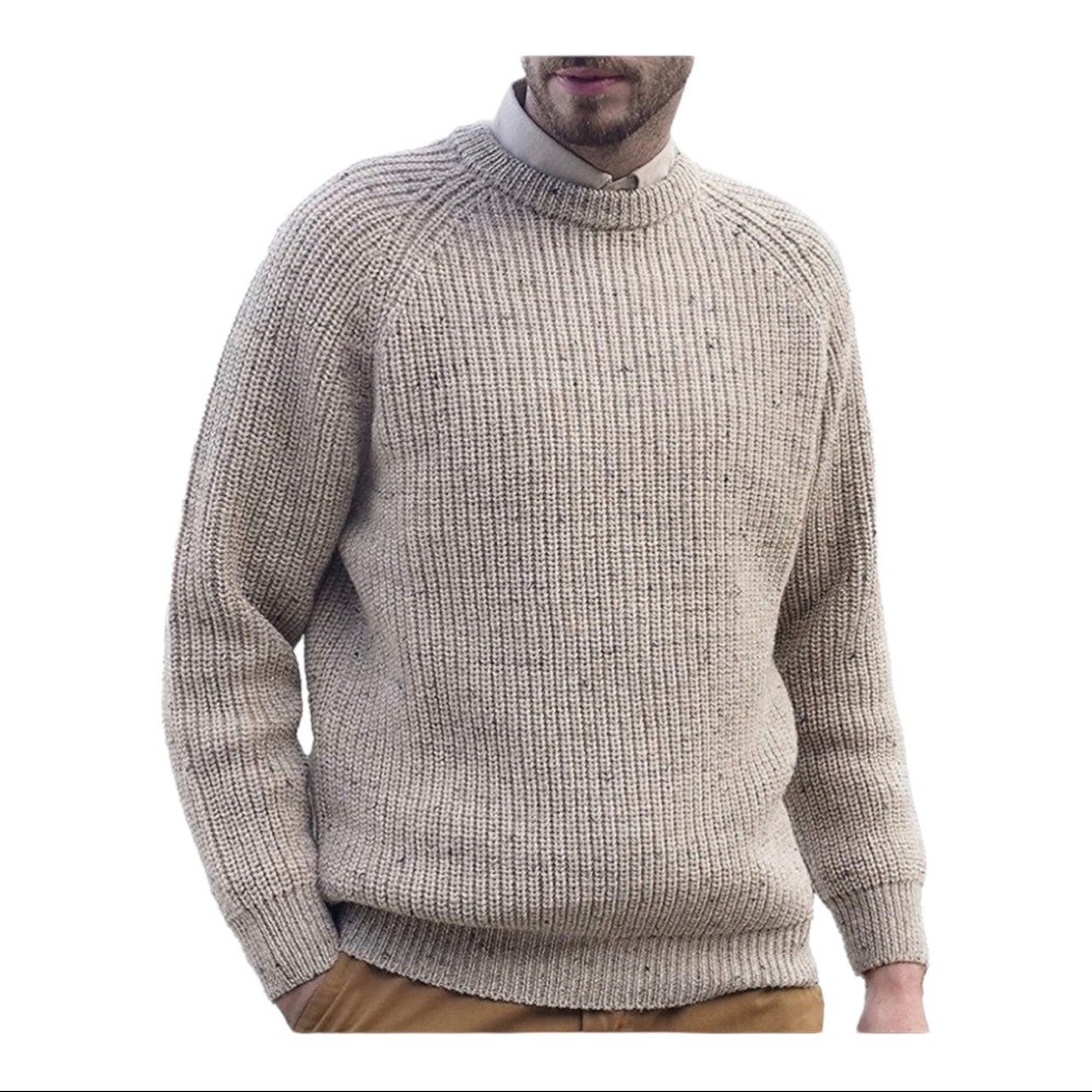 Crew Neck Cable Chunky Knit Sweater XL Weatherproof Oversized Fisherman Knit
